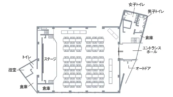 修学旅行角テーブルの間取り図